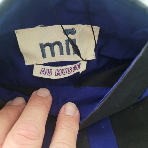 NWT Mii COLLECTION Women's Oversized Shirt Black/Blue Size XS - Picture 3 of 5